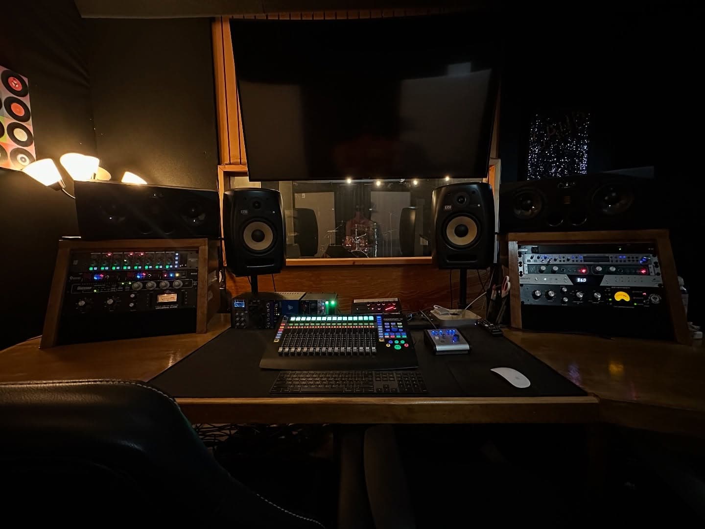 Racked outboard gear at Sand City Studio